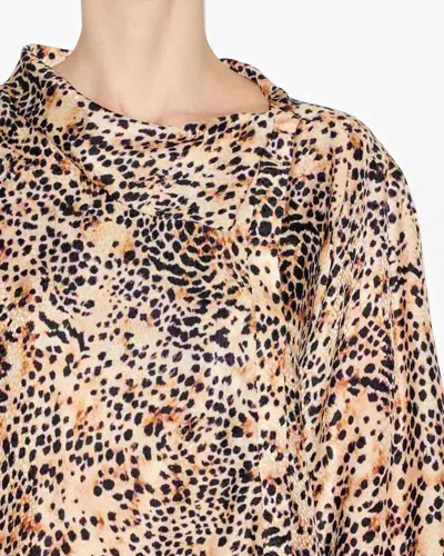 Isabel Marant Leopard-print Asymmetric-neck Blouse In Natural