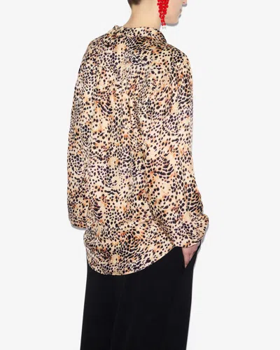 Isabel Marant Leopard-print Asymmetric-neck Blouse In Natural