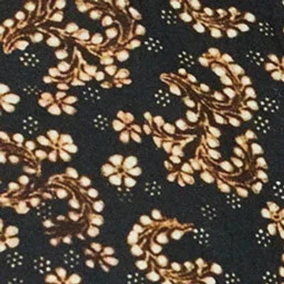 Isabel Marant Labilo Oversize Floral Short Sleeve Button-up Shirt In Black-ochre