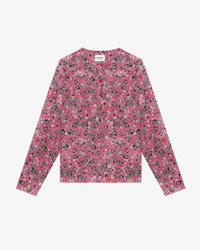 Isabel Marant Étoile Maria Blouse In Raspberry-black
