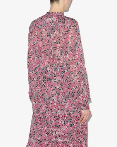 Isabel Marant Étoile Maria Abstract-print Blouse In Raspberry-black