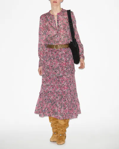 Isabel Marant Étoile Maria Blouse In Raspberry-black