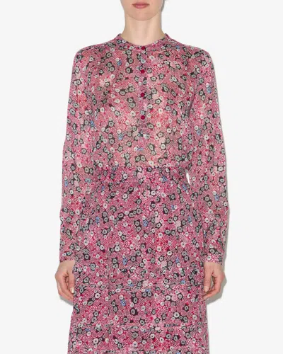 Isabel Marant Étoile Maria Blouse In Raspberry-black