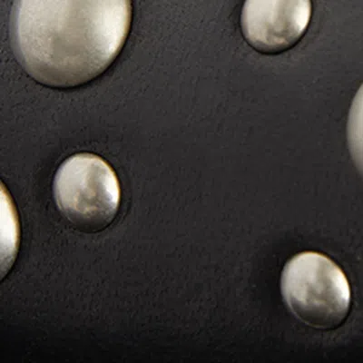 Isabel Marant Lennya Pearly Studded Leather Dual-buckle Sandals In Black And Silver