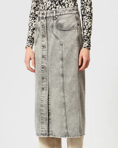 Isabel Marant Étoile Vandy Denim Skirt In Light Gray