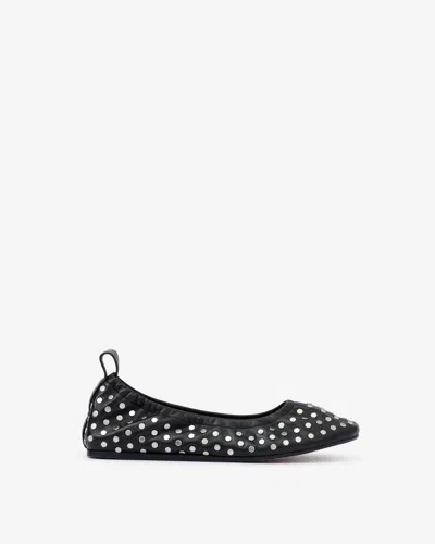 Isabel Marant Belna Studded Leather Ballerina Flats In Black