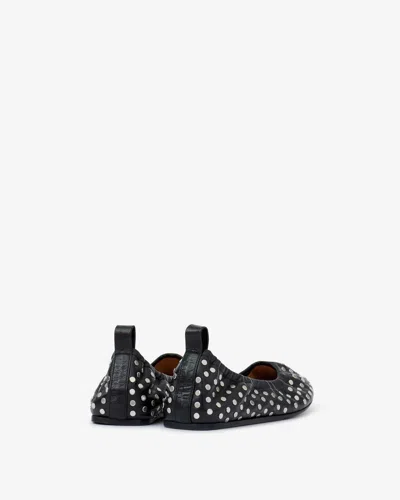 Isabel Marant Belna Studded Leather Ballerina Flats In Black