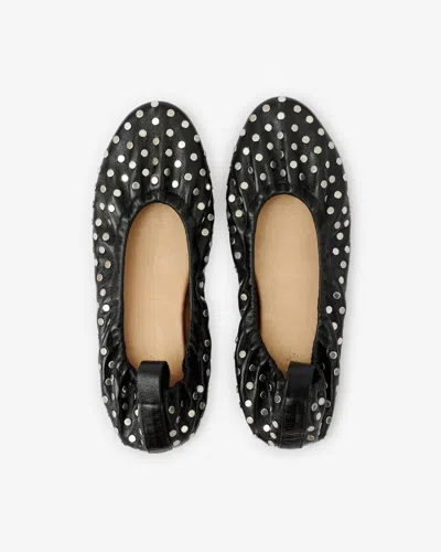 Isabel Marant Belna Studded Leather Ballerina Flats In Black