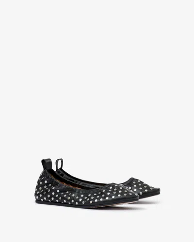 Isabel Marant Belna Studded Leather Ballerina Flats In Black
