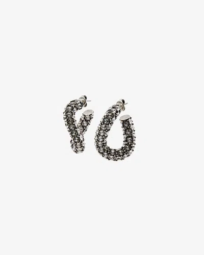 Isabel Marant Funky Ring Crystal-embellished Earrings In Silver