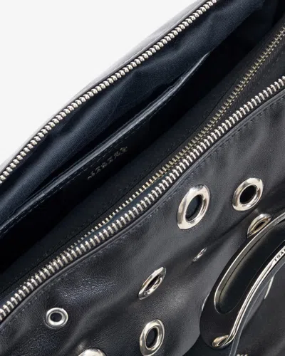 Isabel Marant Leyden Small Studded Leather Shoulder Bag In Black