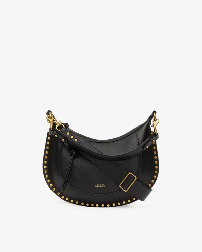 Isabel Marant Oskan Moon Studded Shoulder Bags In Black
