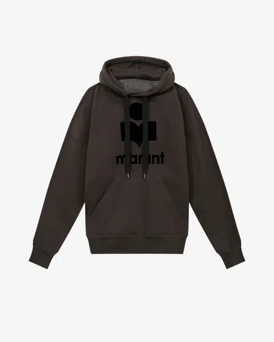 Isabel Marant Étoile Black Hoodie With Tonal Logo Print In Black