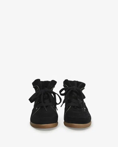 Isabel Marant Bobby Suede Wedge Sneakers In Black