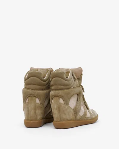 Isabel Marant Bekett Hidden Wedge High Top Sneaker In Green