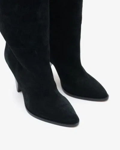 Isabel Marant 90mm Lomero Tall Suede Boots In Black