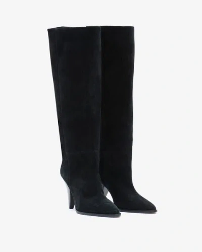 Isabel Marant 90mm Lomero Tall Suede Boots In Black