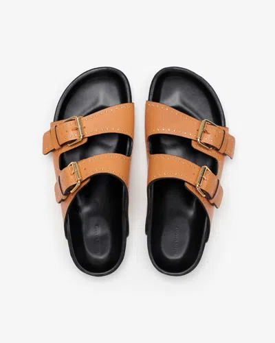 Isabel Marant Open Toe Flat Sandals In Brown