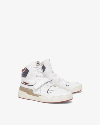 Isabel Marant White & Navy Alseeh High Sneakers In Blue