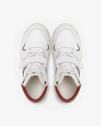 Isabel Marant White & Navy Alseeh High Sneakers In Blue