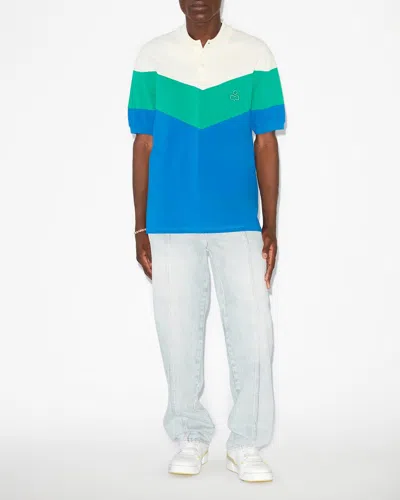 Isabel Marant Marant Man Anton Man Multicolor Polo Shirts In Green