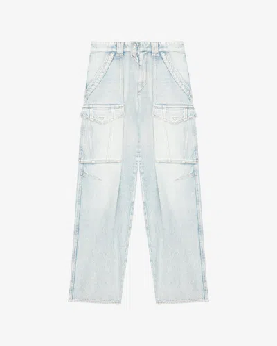 Isabel Marant Étoile Isabel Marant Etoile Ophra Loose Fit Fine Denim Jeans In Light Blue
