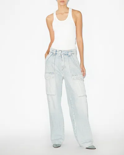 Isabel Marant Étoile Isabel Marant Etoile Ophra Loose Fit Fine Denim Jeans In Light Blue