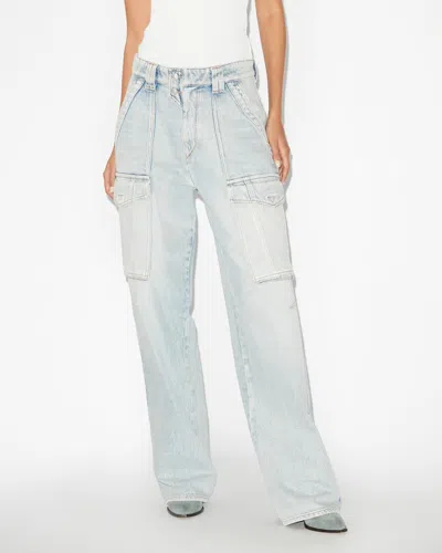 Isabel Marant Étoile Isabel Marant Etoile Ophra Loose Fit Fine Denim Jeans In Light Blue