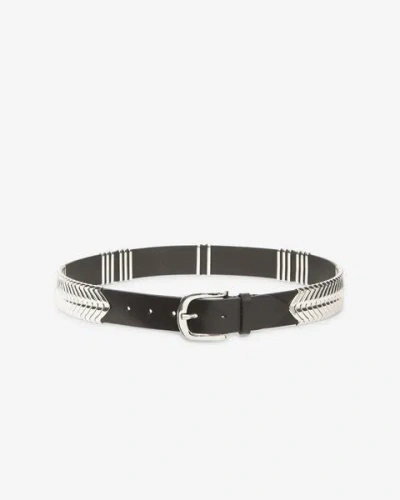 Isabel Marant Tehora Belt In Black And Silver