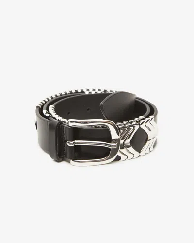 Isabel Marant Tehora Belt In Black And Silver