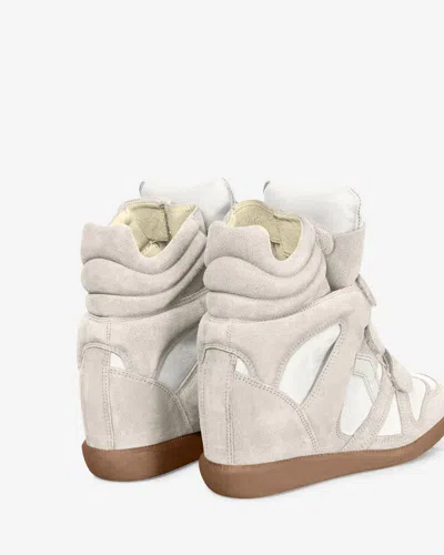 Isabel Marant Bekett Leather-trimmed Suede High-top Wedge Sneakers In Pink