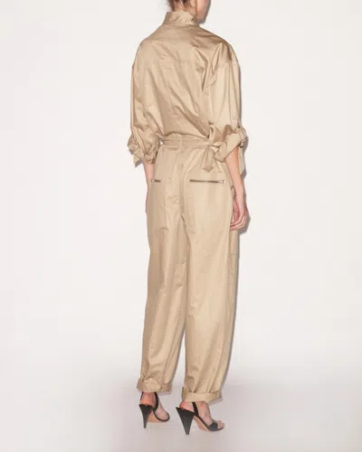 Isabel Marant Jocelyne Belted Cargo Jumpsuit In Khaki