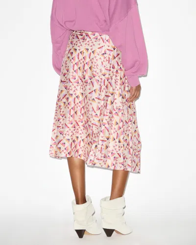 Isabel Marant Cacia Skirt In Ecru-multicolore