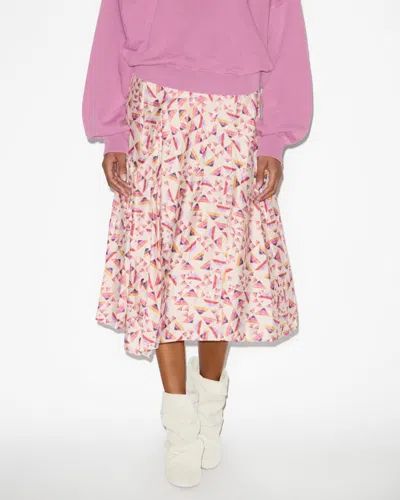 Isabel Marant Cacia Skirt In Ecru-multicolore