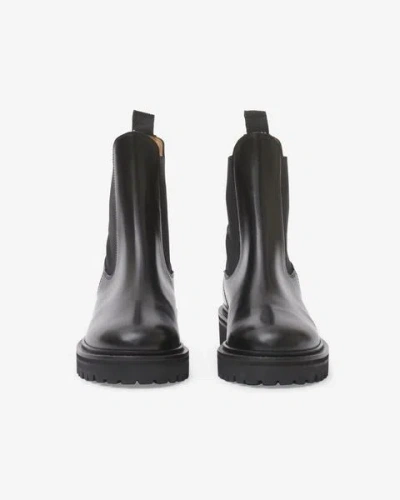 Isabel Marant 35mm Castay Brushed Leather Chelsea Boot In Black