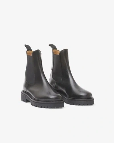 Isabel Marant 35mm Castay Brushed Leather Chelsea Boot In Black