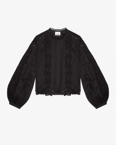 Isabel Marant Kubra Broderie Anglaise Blouse In Black