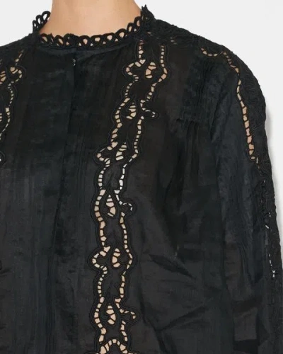 Isabel Marant Kubra Broderie Anglaise Blouse In Black