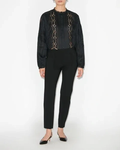 Isabel Marant Kubra Broderie Anglaise Blouse In Black