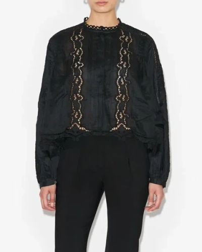 Isabel Marant Kubra Broderie Anglaise Blouse In Black
