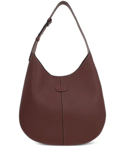 Tod's Small Dbs Hobo Leather Bag In Brown
