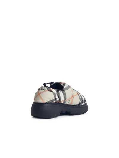 Burberry Nylon Check Mules Pillow For In Green