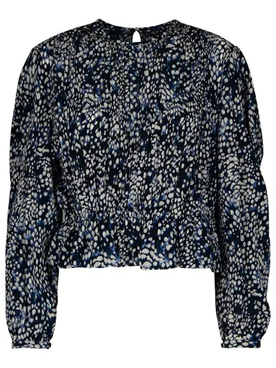 Isabel Marant 'gelina' Blue Silk Blend Blouse In Blue