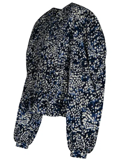 Isabel Marant 'gelina' Blue Silk Blend Blouse In Blue