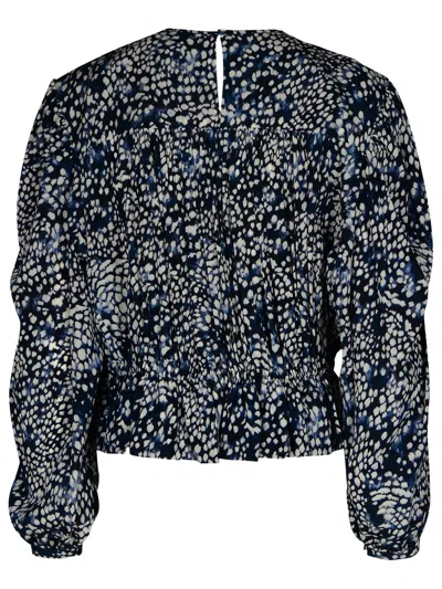 Isabel Marant 'gelina' Blue Silk Blend Blouse In Blue