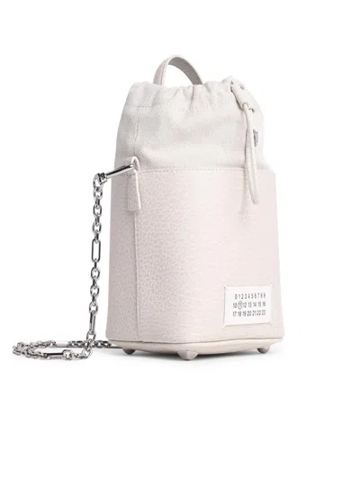 MAISON MARGIELA MAISON MARGIELA 'SAC' BUCKET BAG IN LIGHT GREY LEATHER WOMAN 