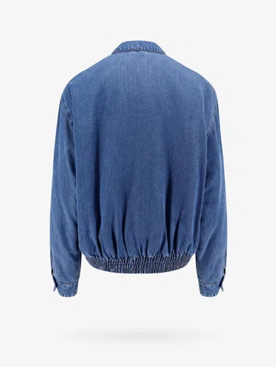 Miu Miu Denim Down Jacket In Blue