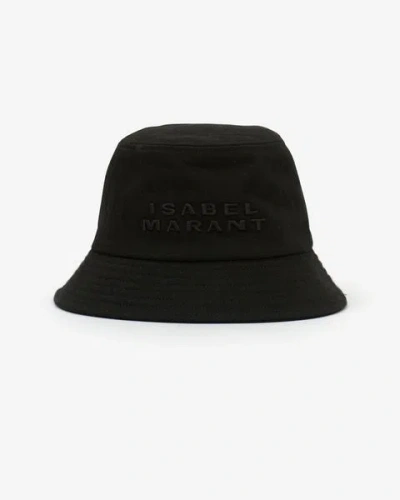 Isabel Marant Sand Cotton Haley Bucket Hat In Black-black