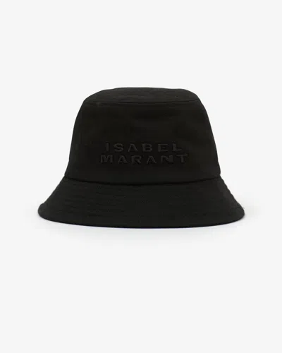 Isabel Marant Sand Cotton Haley Bucket Hat In Black-black