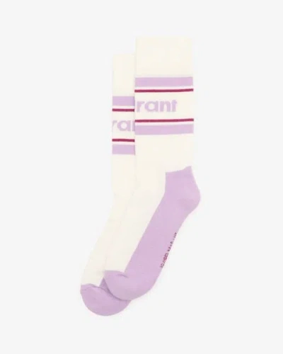 Isabel Marant Socken Donel Mit Logo In Mauve